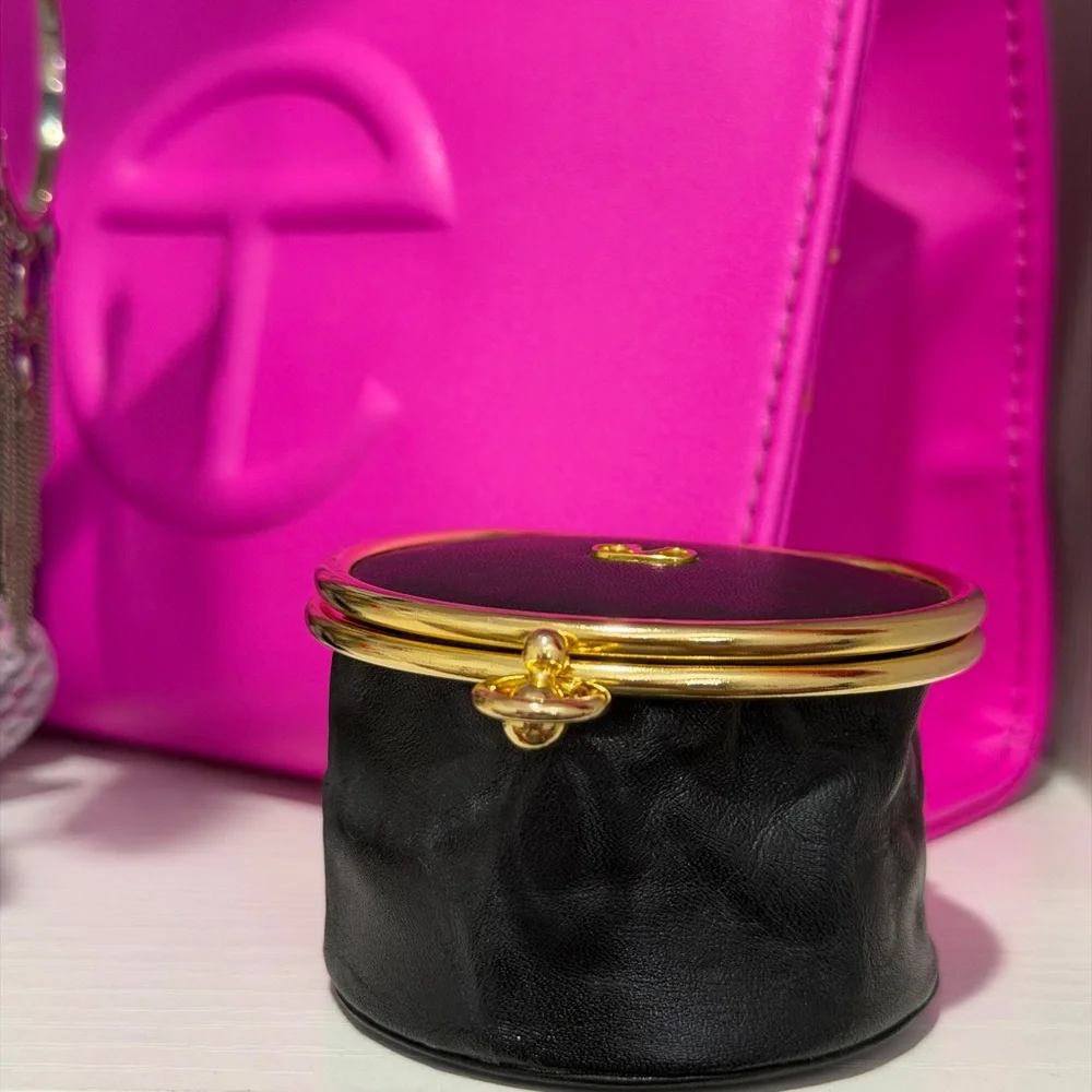 Valentino Garavani Black and Gold Coin Pouch - Picture 3 of 14